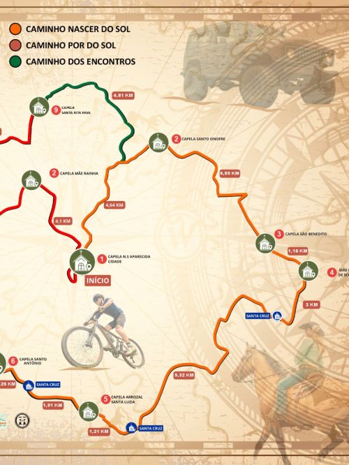 Mapa do Caminho das Capelas